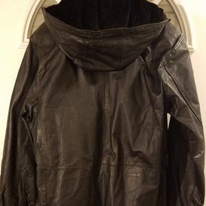 NEW Mens Autumn Trails Leather Jacket Hooded Motorcycle removable Lining Small B